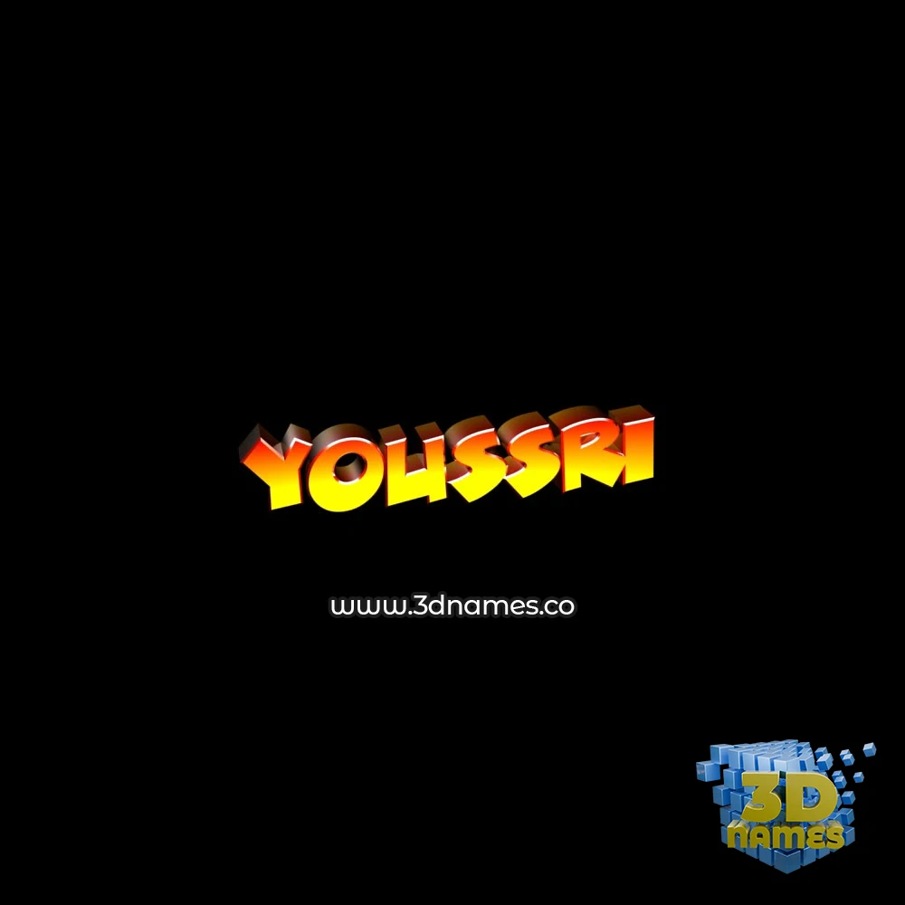 youssri in Black Background style - 3D name wallpaper