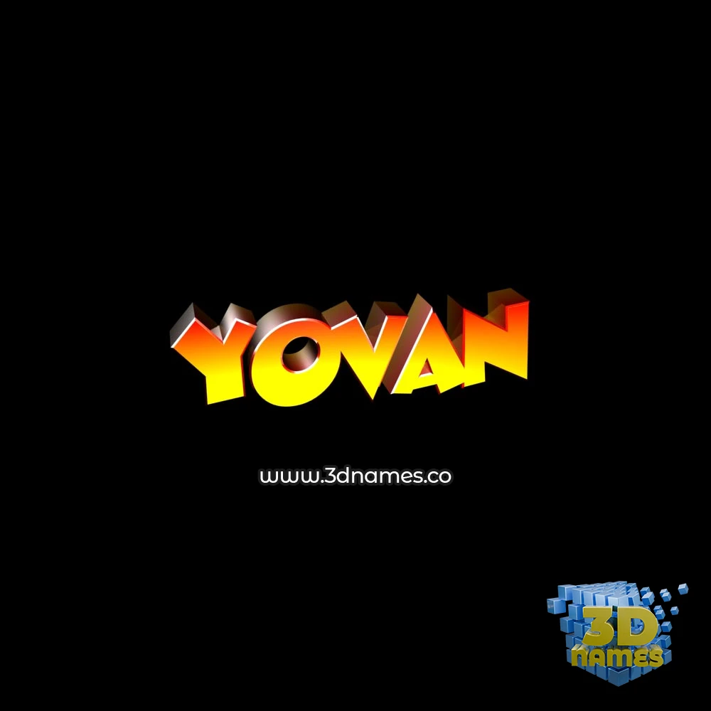yovan in Black Background style - 3D name wallpaper