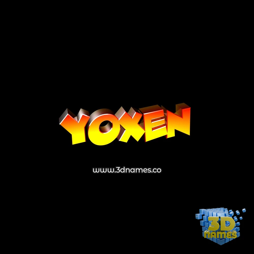yoxen in Black Background style - 3D name wallpaper