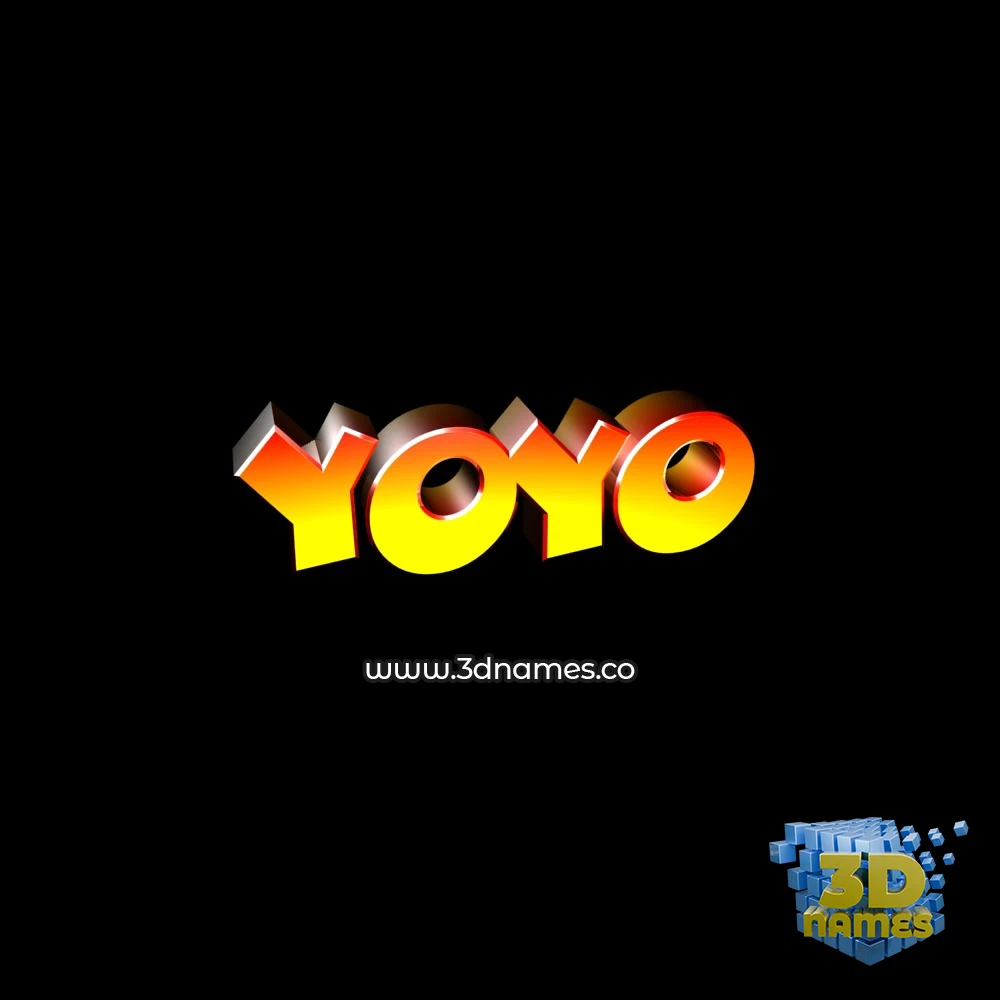 yoyo in Black Background style - 3D name wallpaper