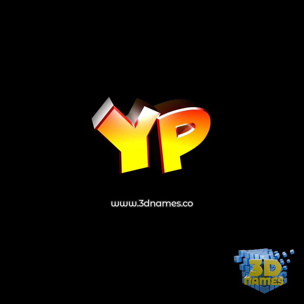 yp in Black Background style - 3D name wallpaper