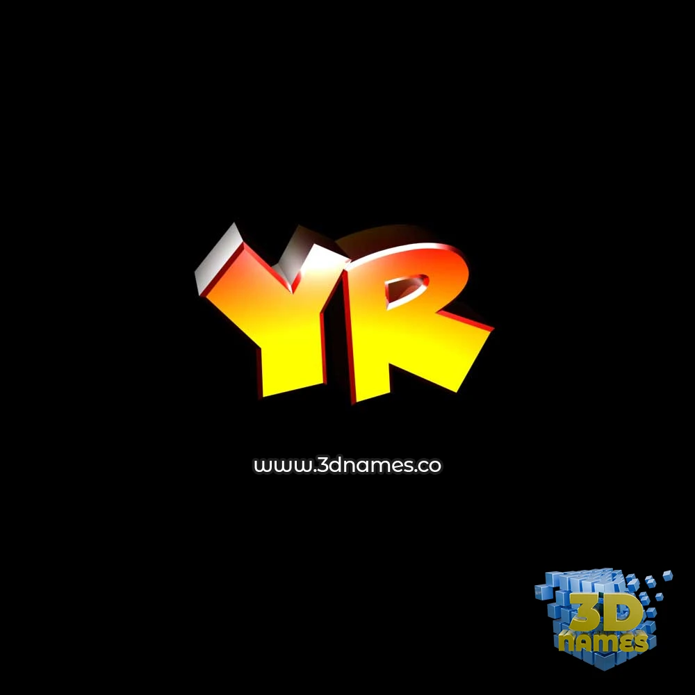 yr in Black Background style - 3D name wallpaper
