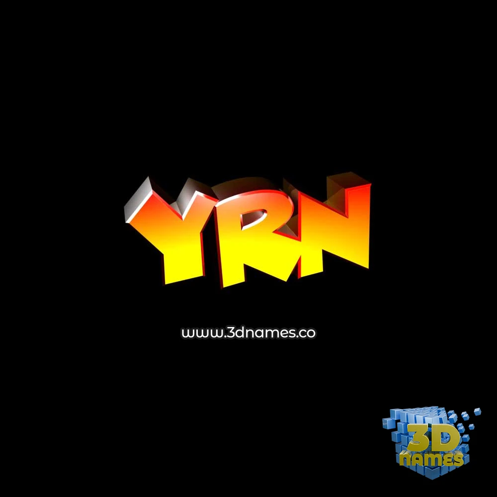 yrn in Black Background style - 3D name wallpaper