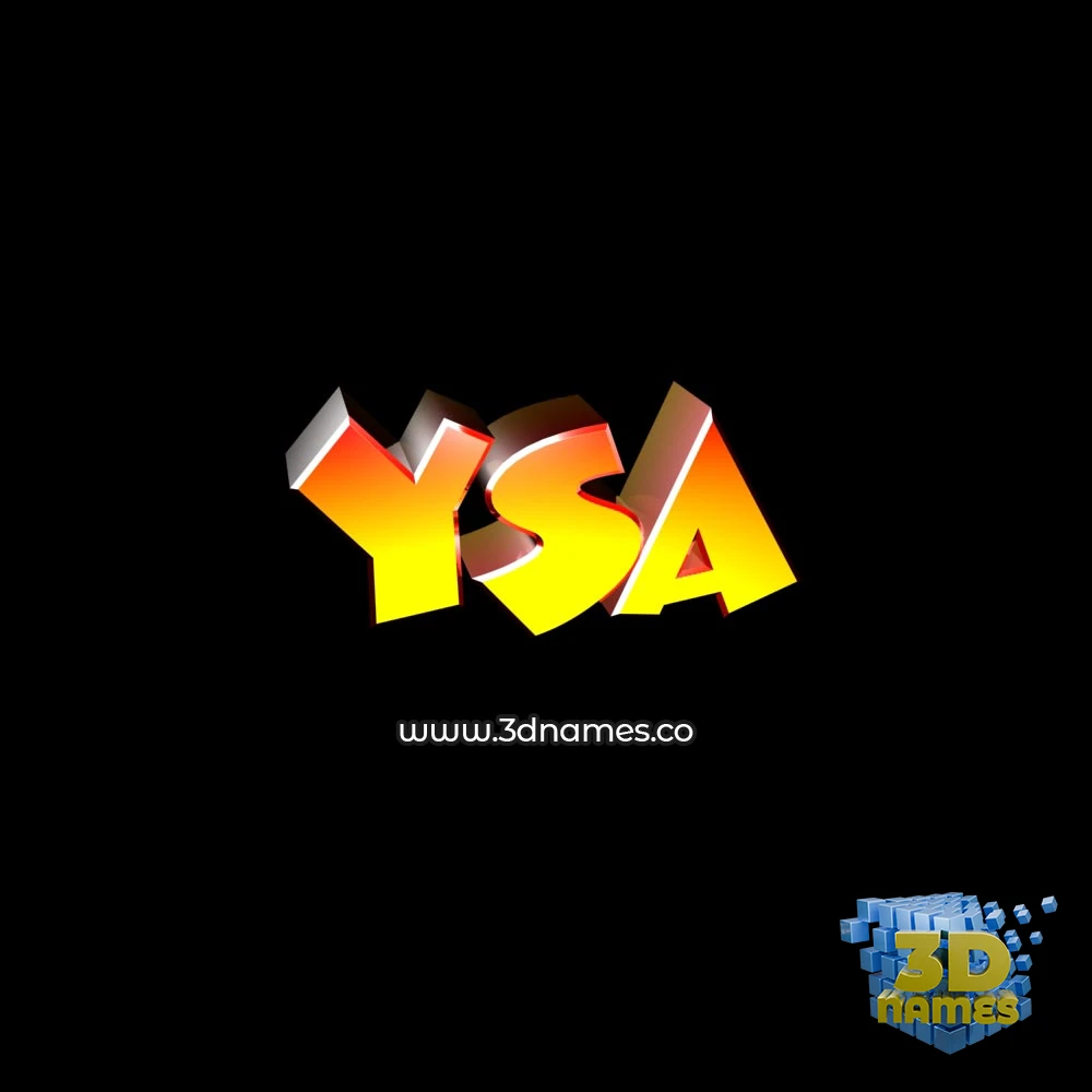ysa in Black Background style - 3D name wallpaper