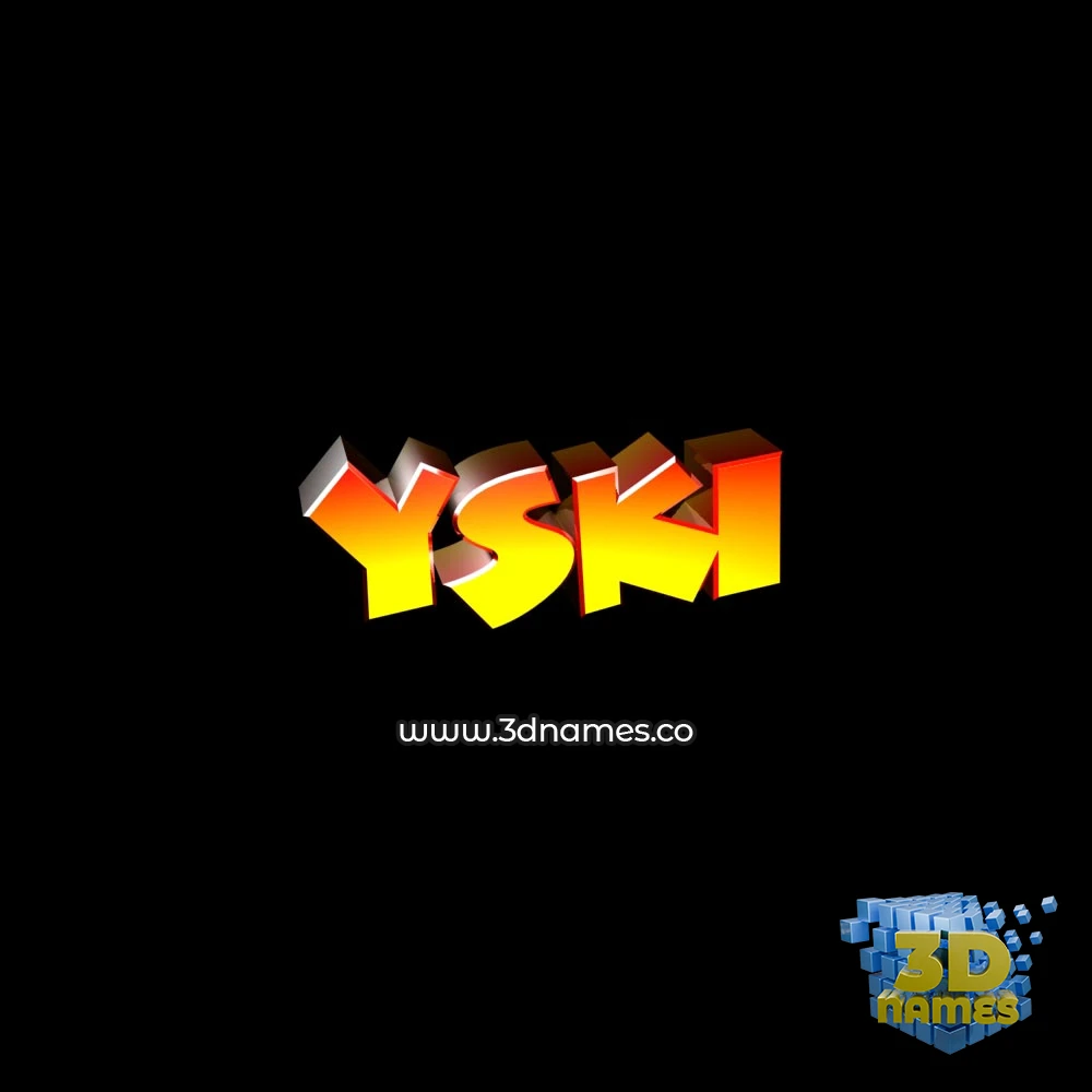 yski in Black Background style - 3D name wallpaper