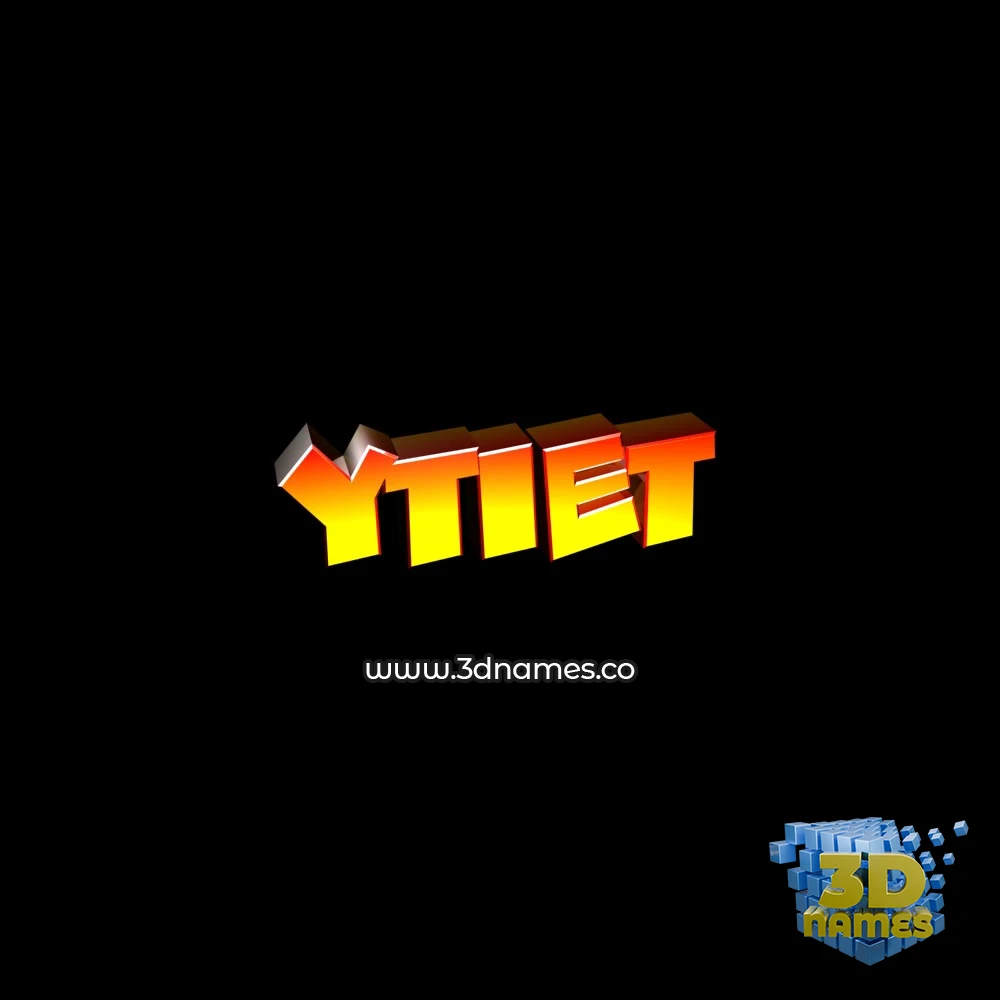 ytiet in Black Background style - 3D name wallpaper