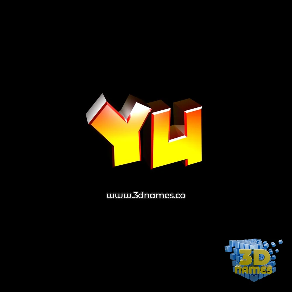 yu in Black Background style - 3D name wallpaper