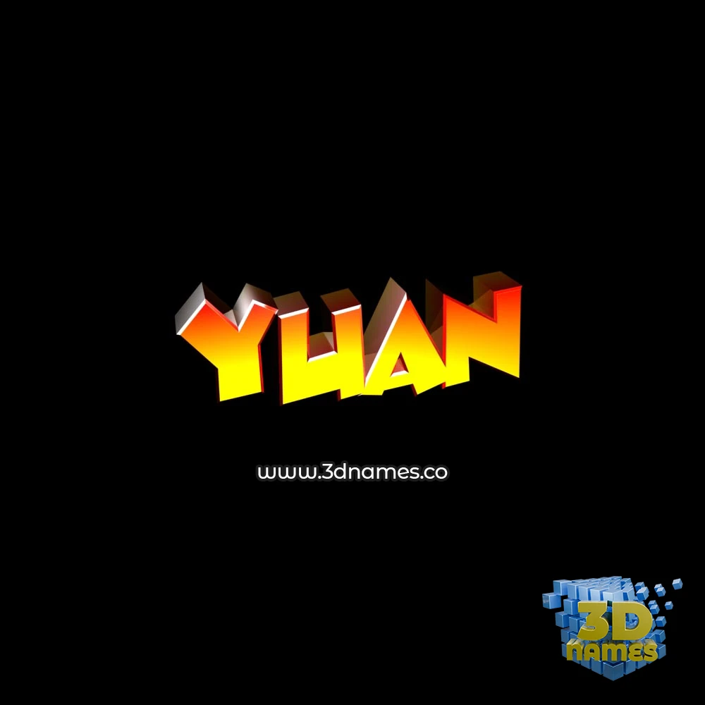 yuan in Black Background style - 3D name wallpaper