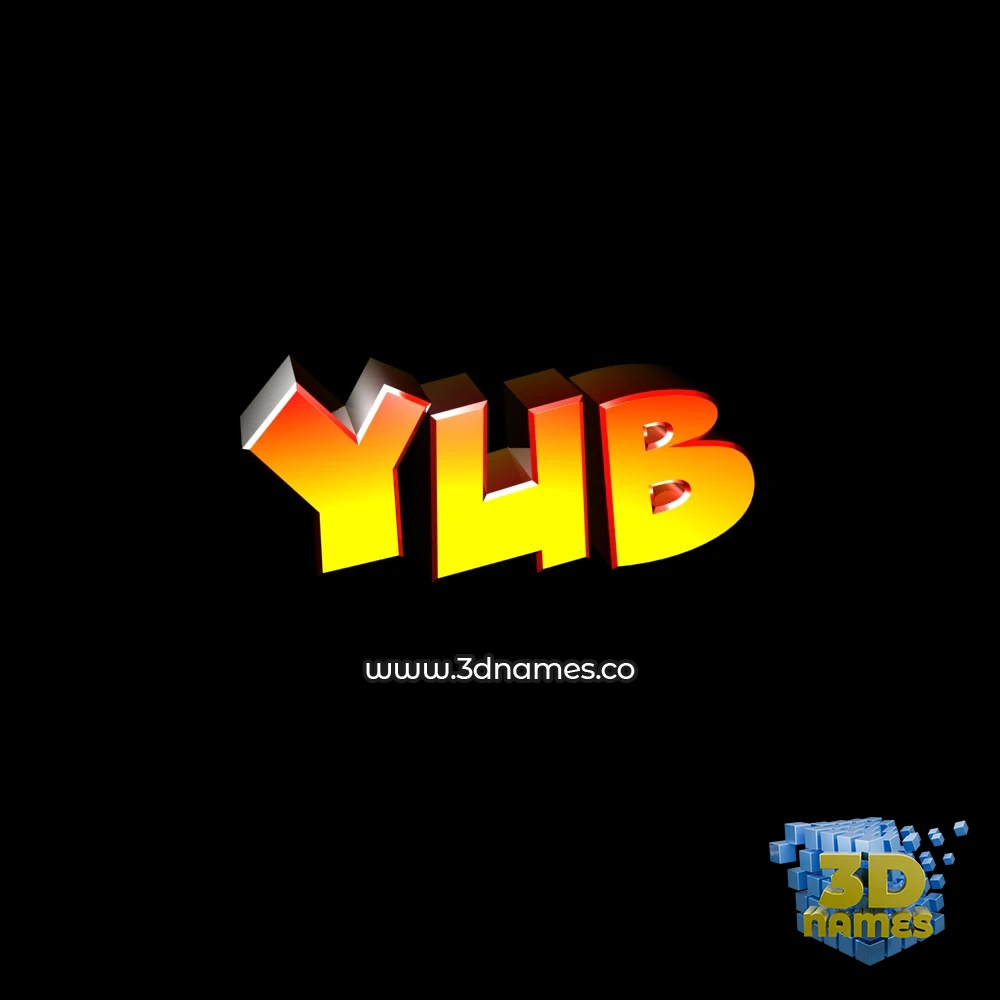yub in Black Background style - 3D name wallpaper