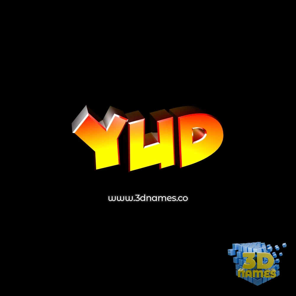 yud in Black Background style - 3D name wallpaper