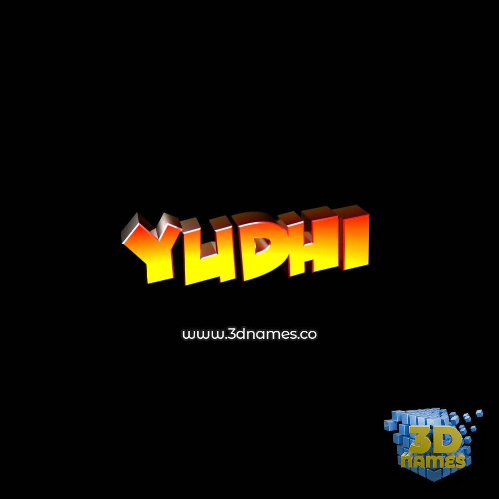 yudhi in Black Background style - 3D name wallpaper