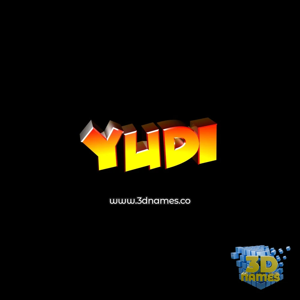 yudi in Black Background style - 3D name wallpaper