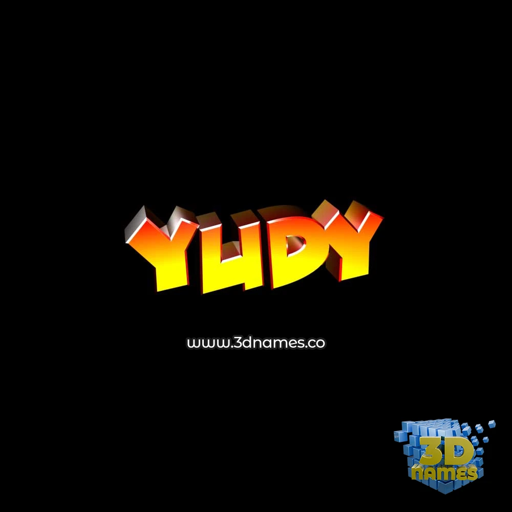 yudy in Black Background style - 3D name wallpaper