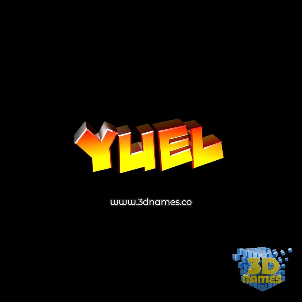 yuel in Black Background style - 3D name wallpaper
