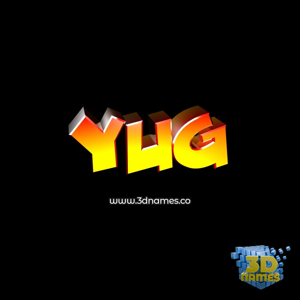 yug in Black Background style - 3D name wallpaper
