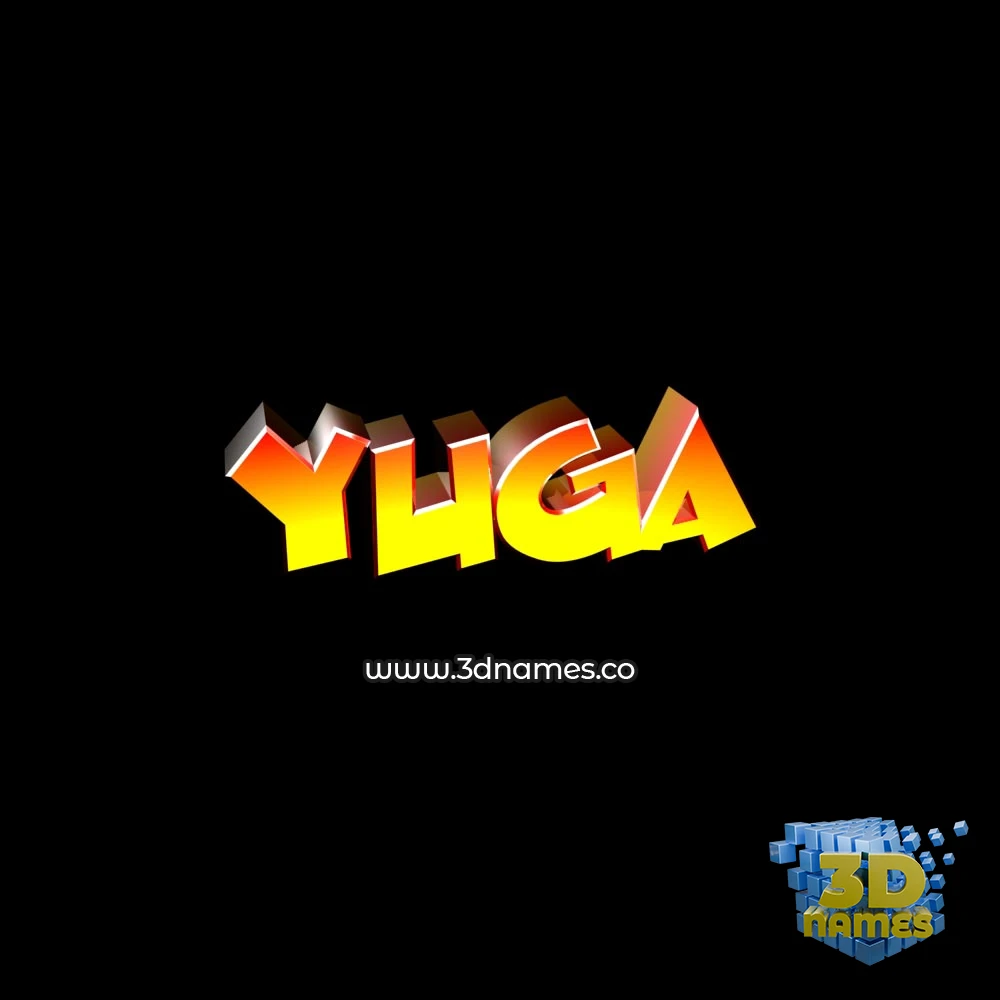 yuga in Black Background style - 3D name wallpaper