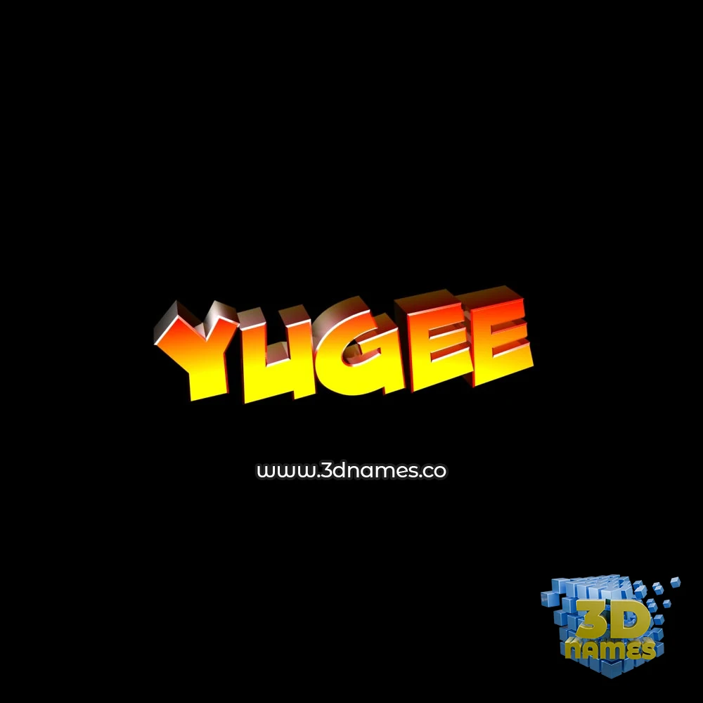 yugee in Black Background style - 3D name wallpaper