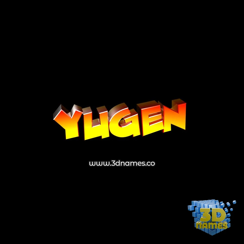 yugen in Black Background style - 3D name wallpaper