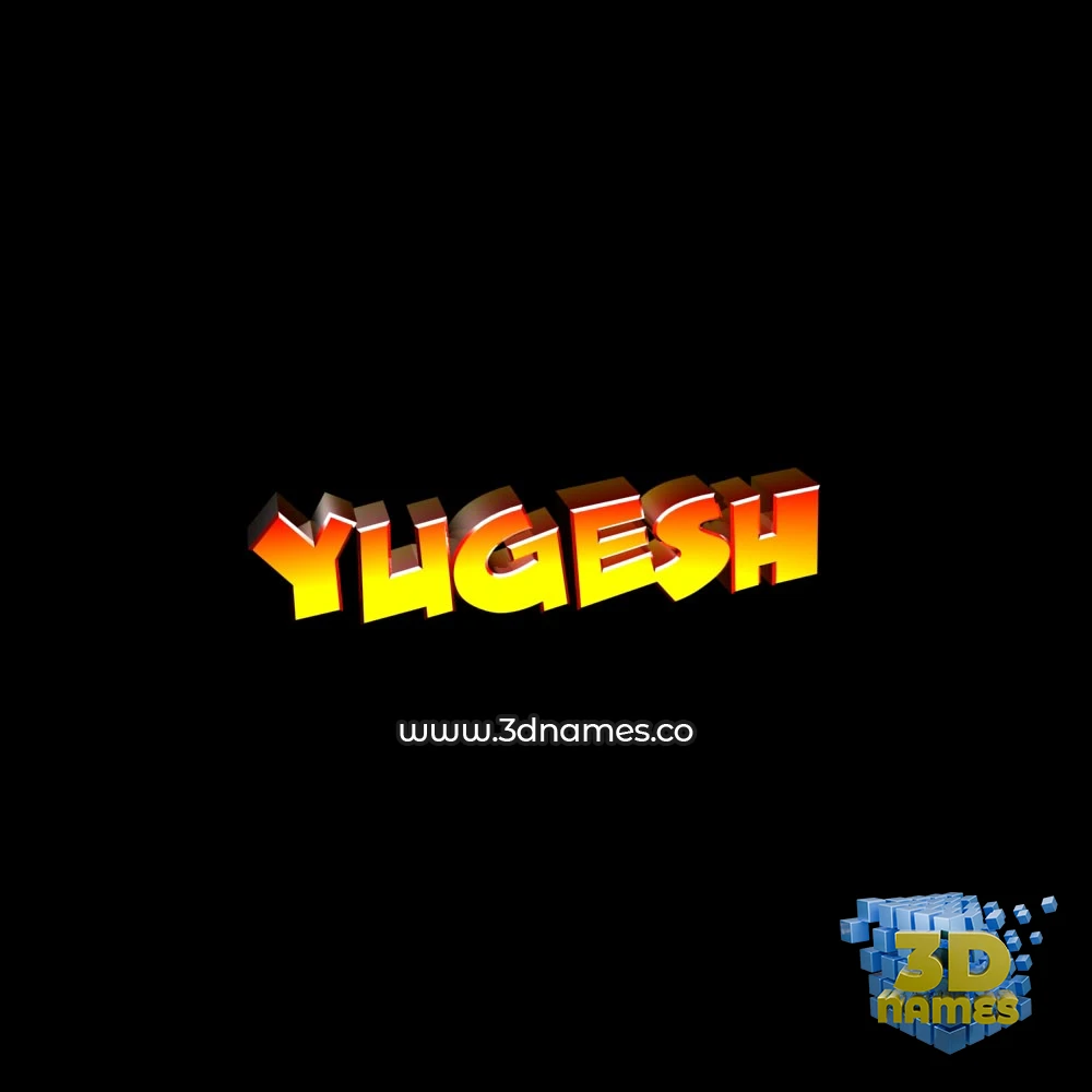 yugesh in Black Background style - 3D name wallpaper
