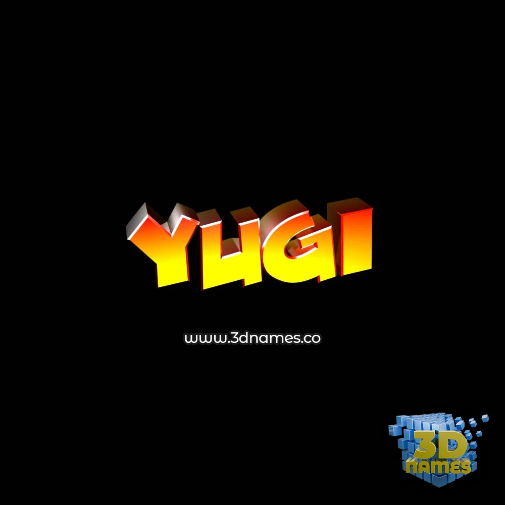 yugi in Black Background style - 3D name wallpaper