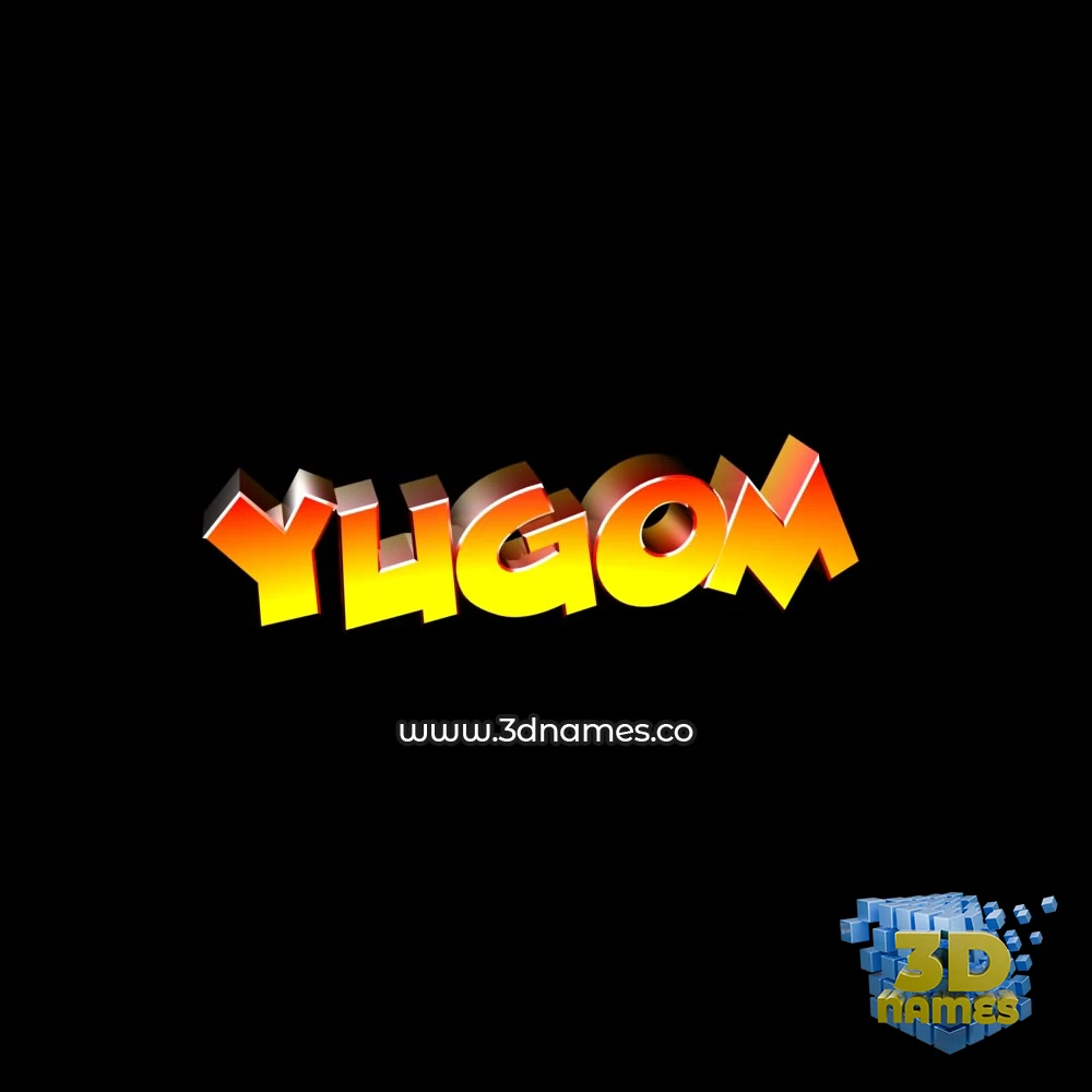 yugom in Black Background style - 3D name wallpaper