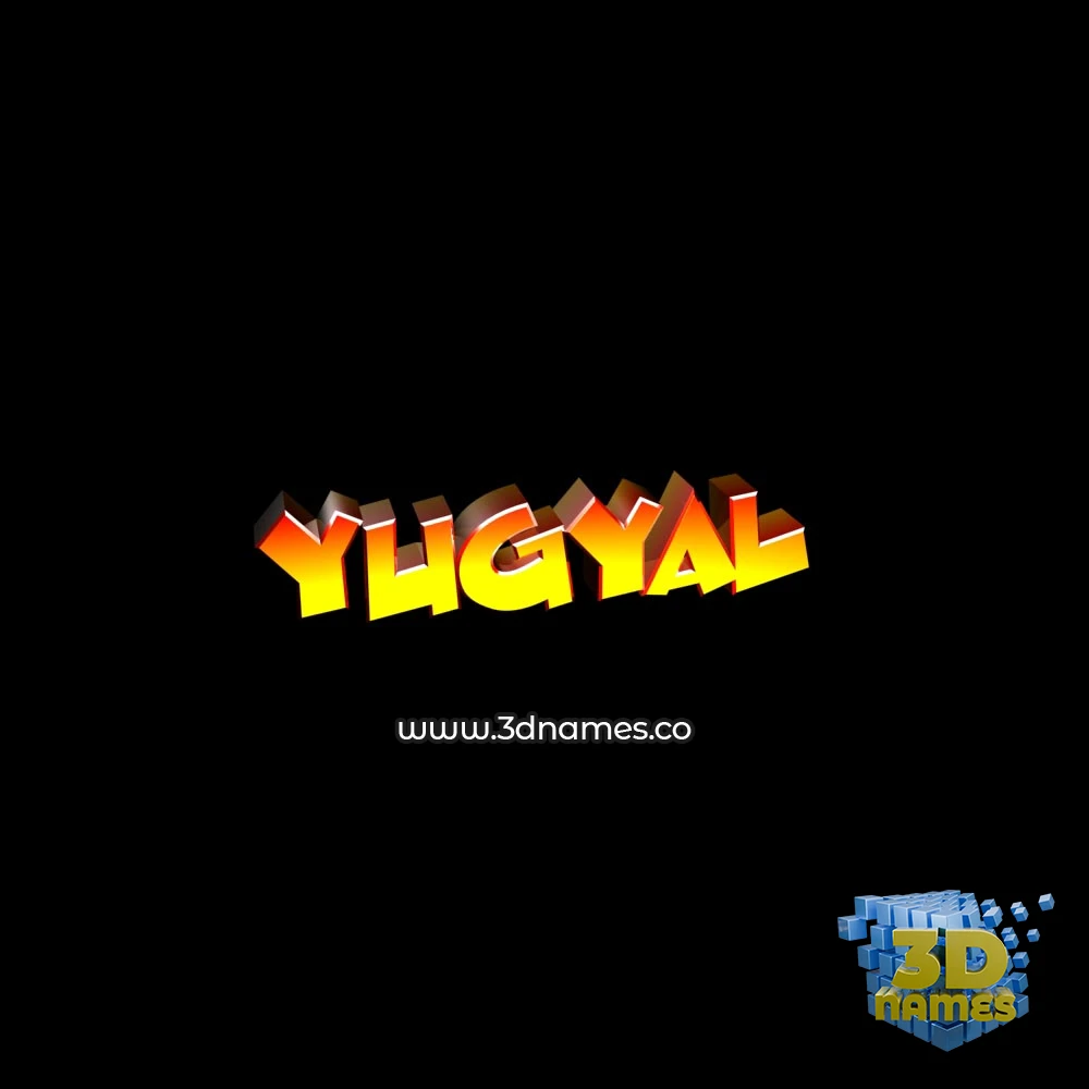 yugyal in Black Background style - 3D name wallpaper