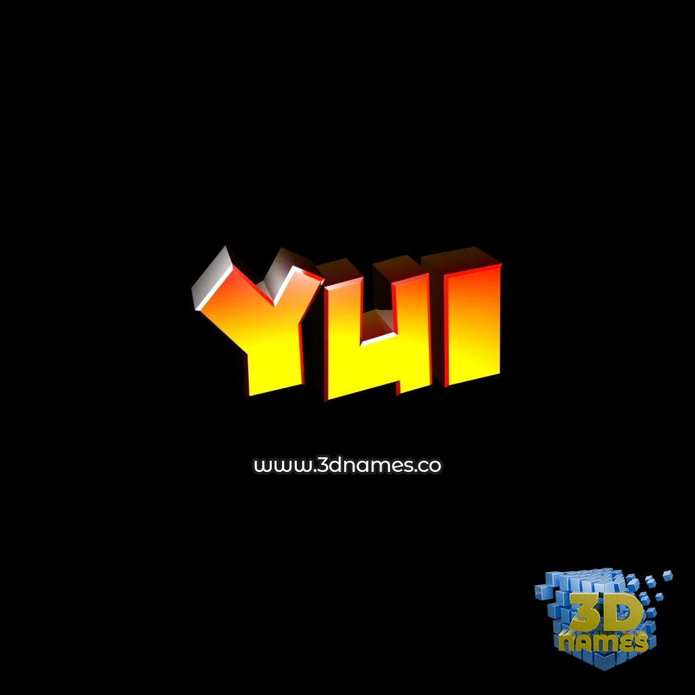 yui in Black Background style - 3D name wallpaper