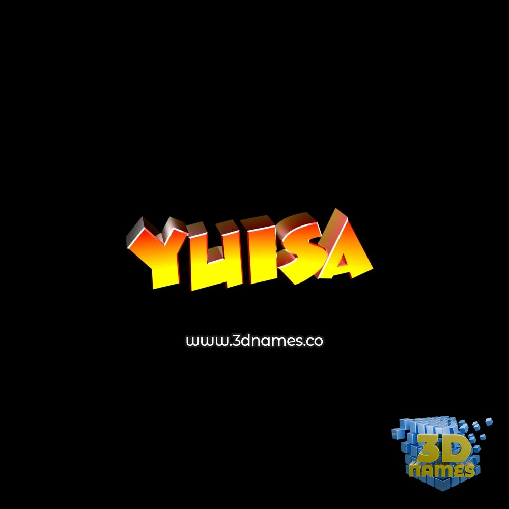 yuisa in Black Background style - 3D name wallpaper