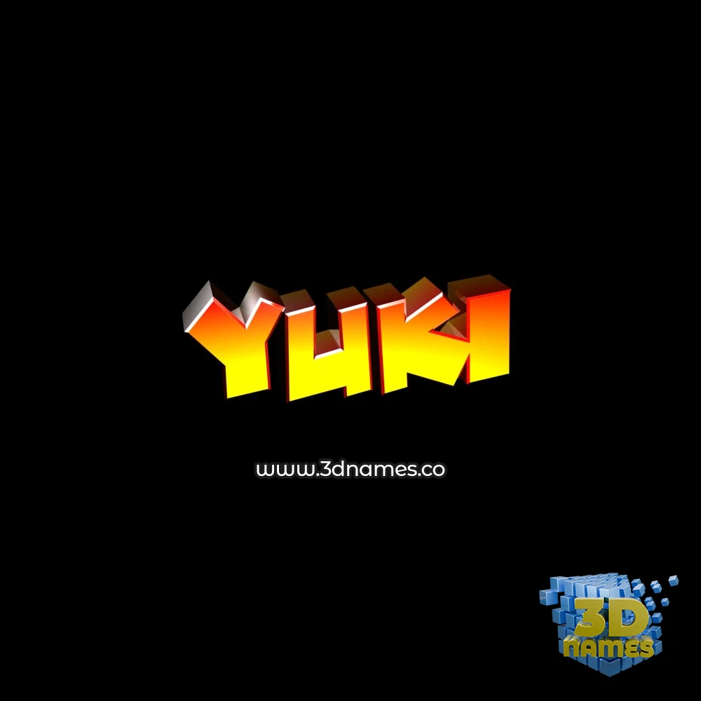 yuki in Black Background style - 3D name wallpaper