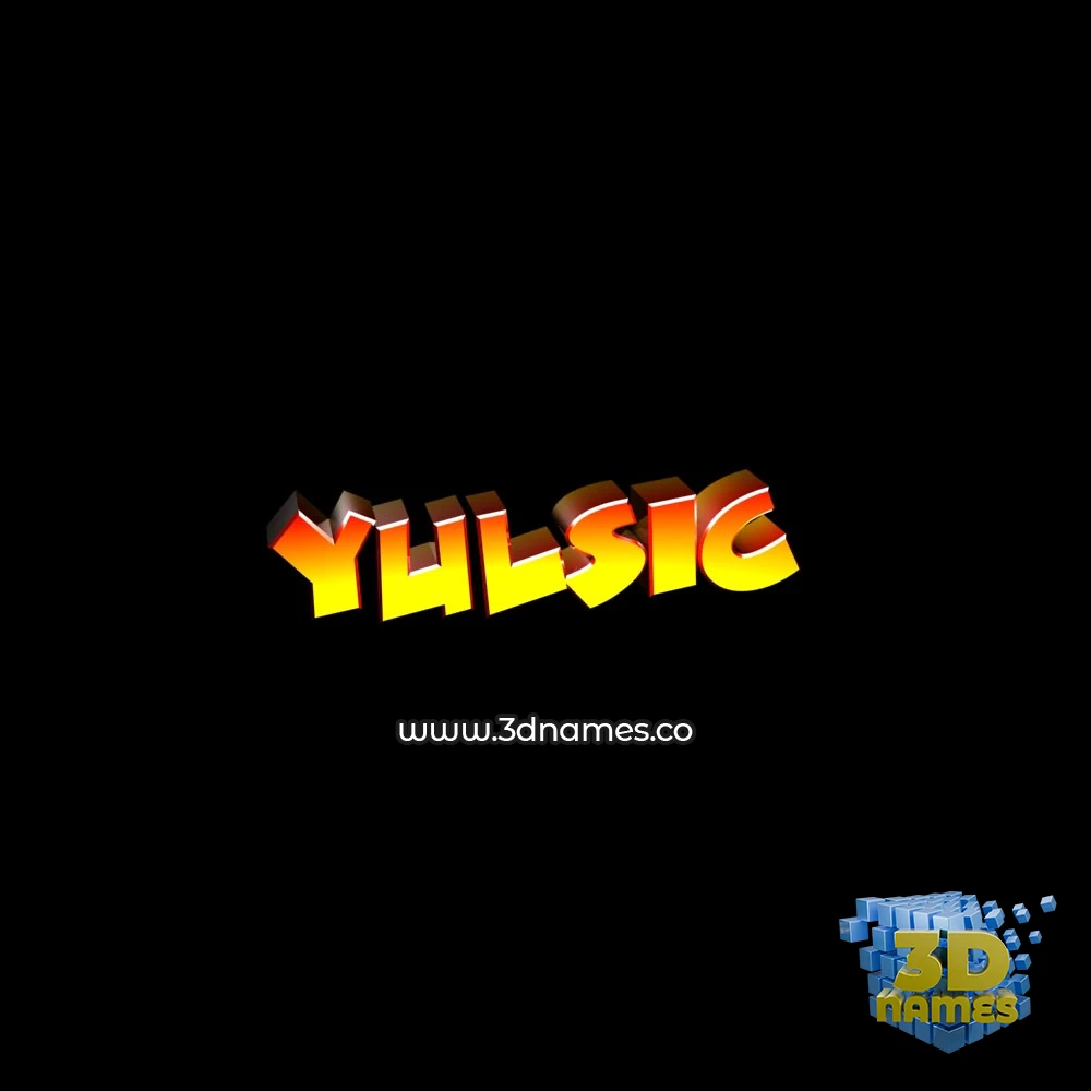 yulsic in Black Background style - 3D name wallpaper