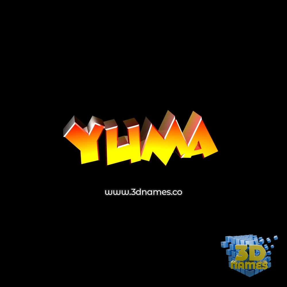 yuma in Black Background style - 3D name wallpaper