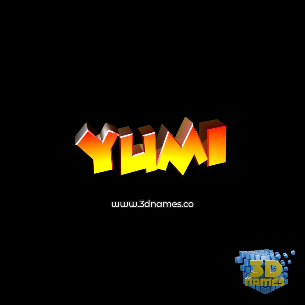 yumi in Black Background style - 3D name wallpaper