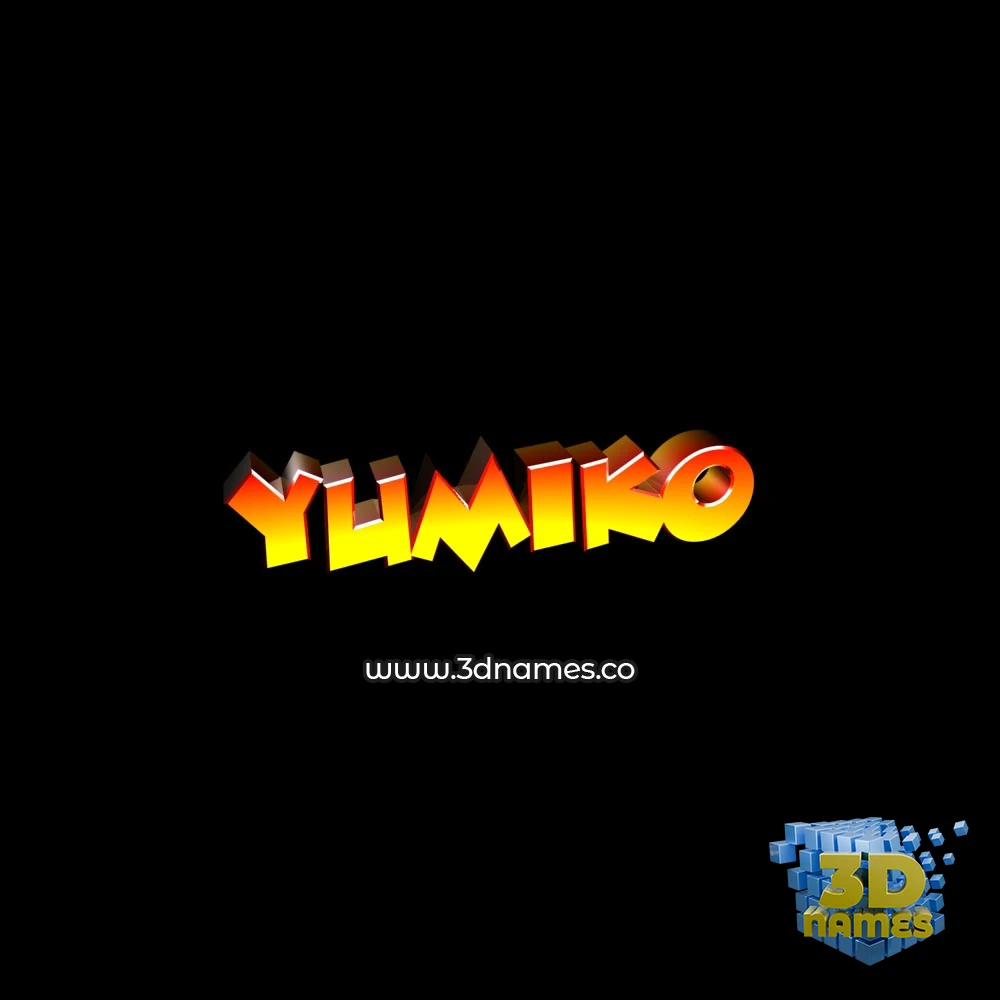 yumiko in Black Background style - 3D name wallpaper