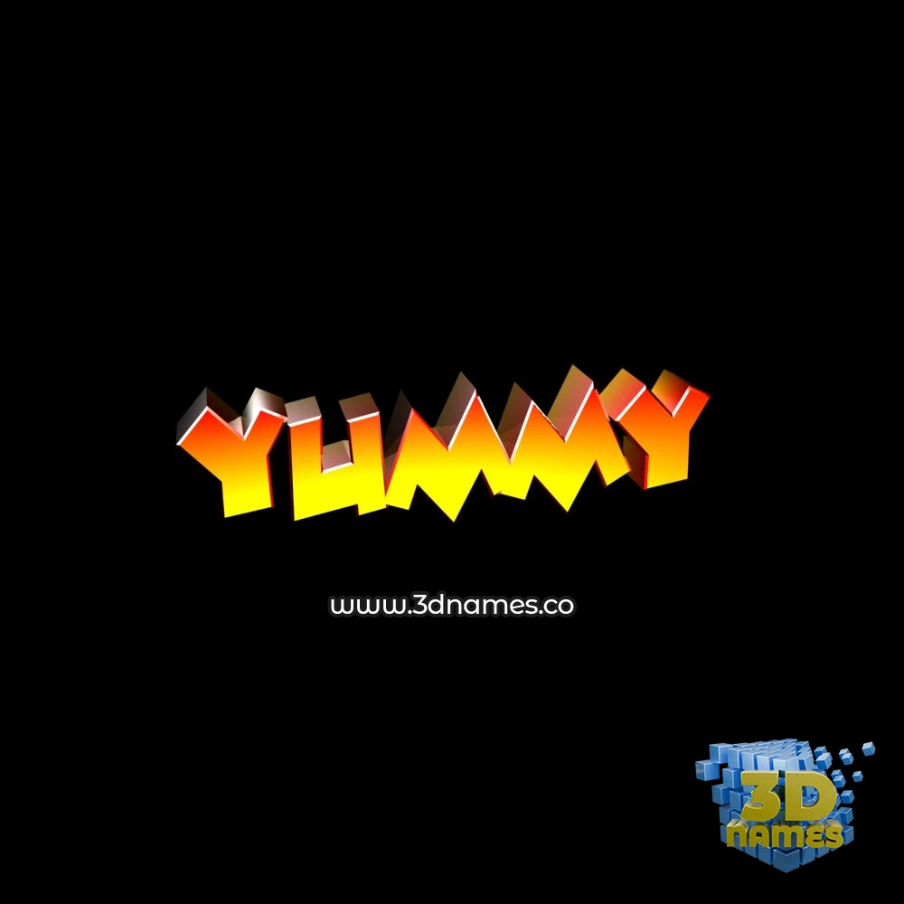 yummy in Black Background style - 3D name wallpaper