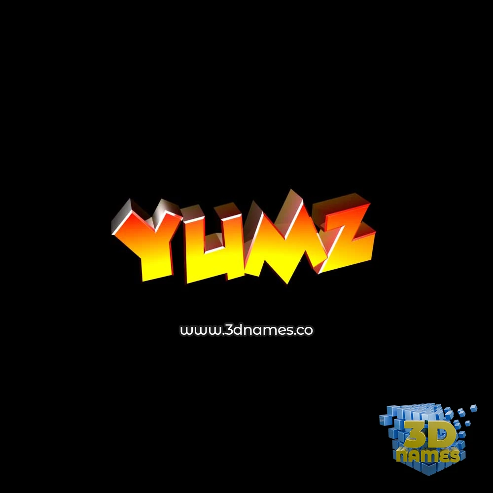 yumz in Black Background style - 3D name wallpaper