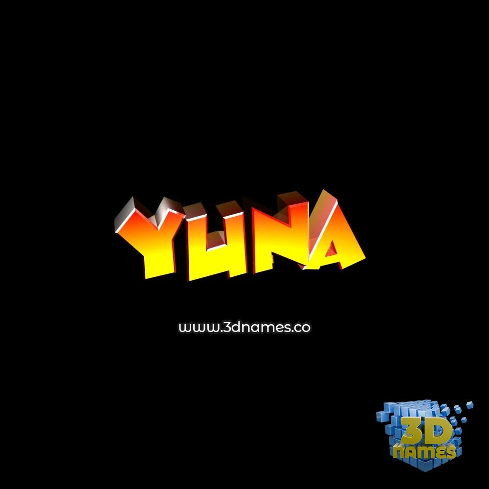 yuna in Black Background style - 3D name wallpaper