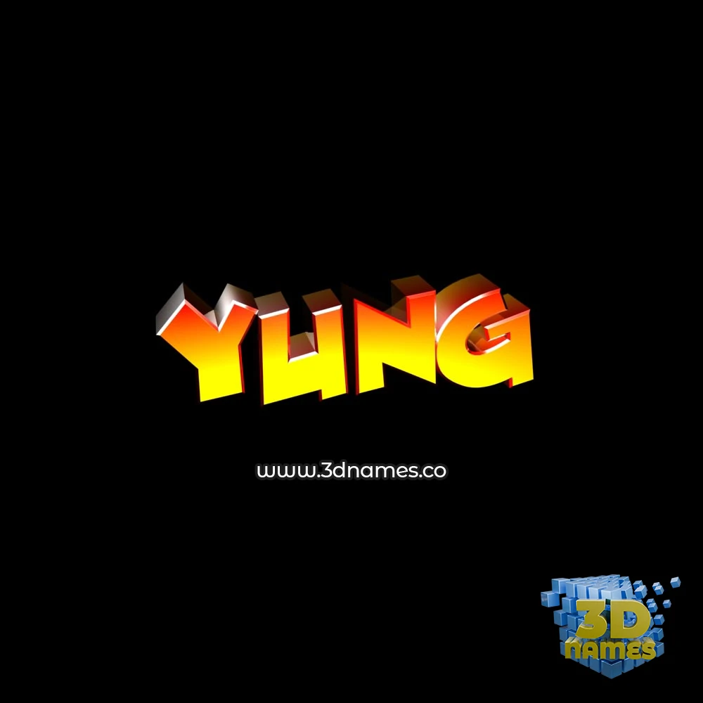yung in Black Background style - 3D name wallpaper