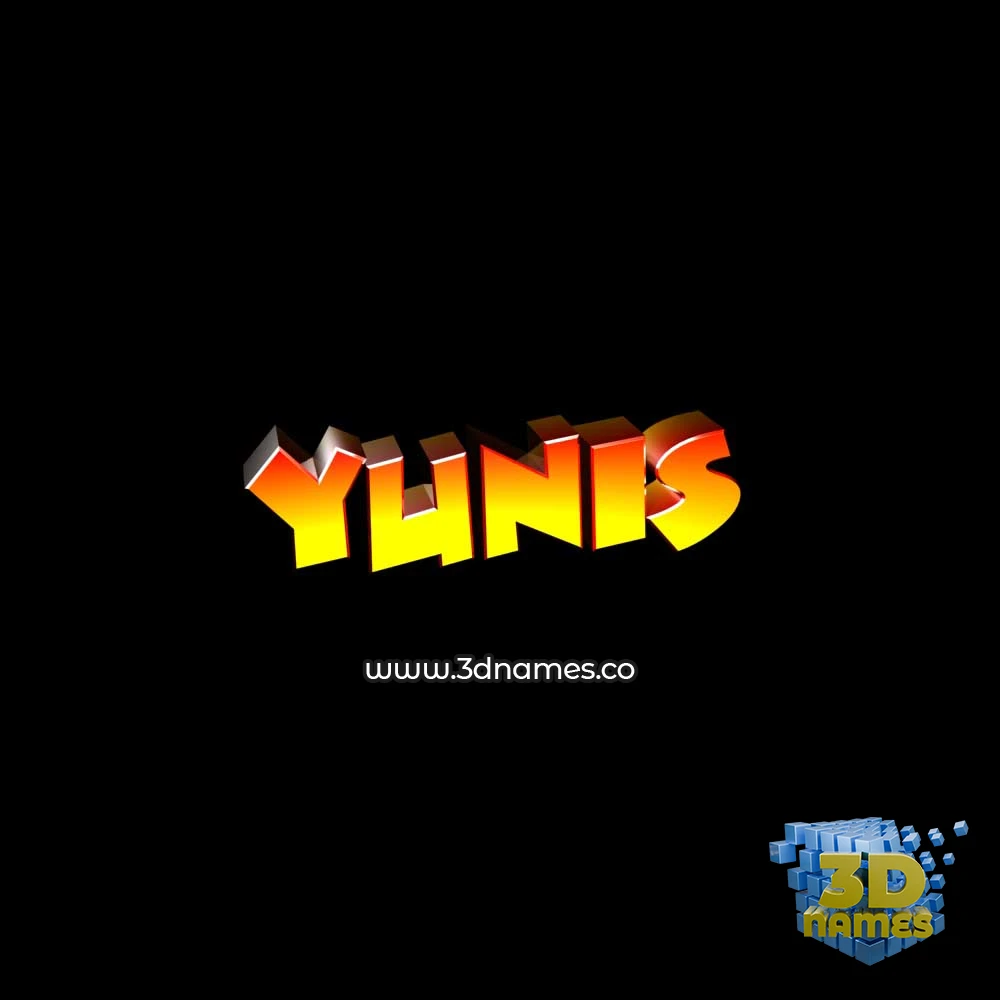 yunis in Black Background style - 3D name wallpaper
