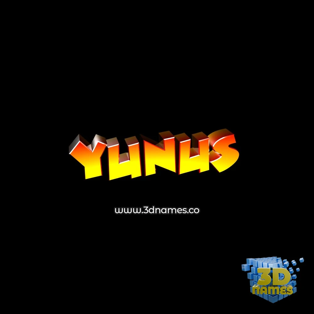yunus in Black Background style - 3D name wallpaper