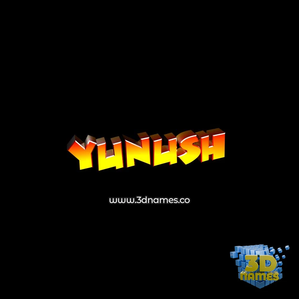 yunush in Black Background style - 3D name wallpaper