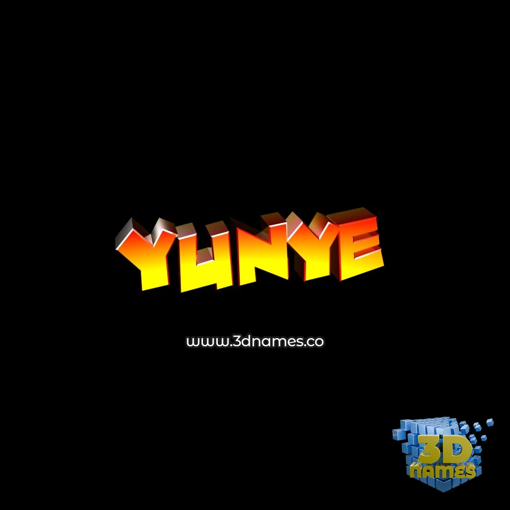 yunye in Black Background style - 3D name wallpaper