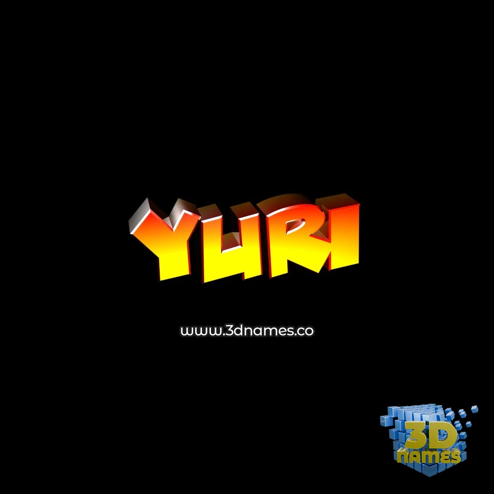 yuri in Black Background style - 3D name wallpaper