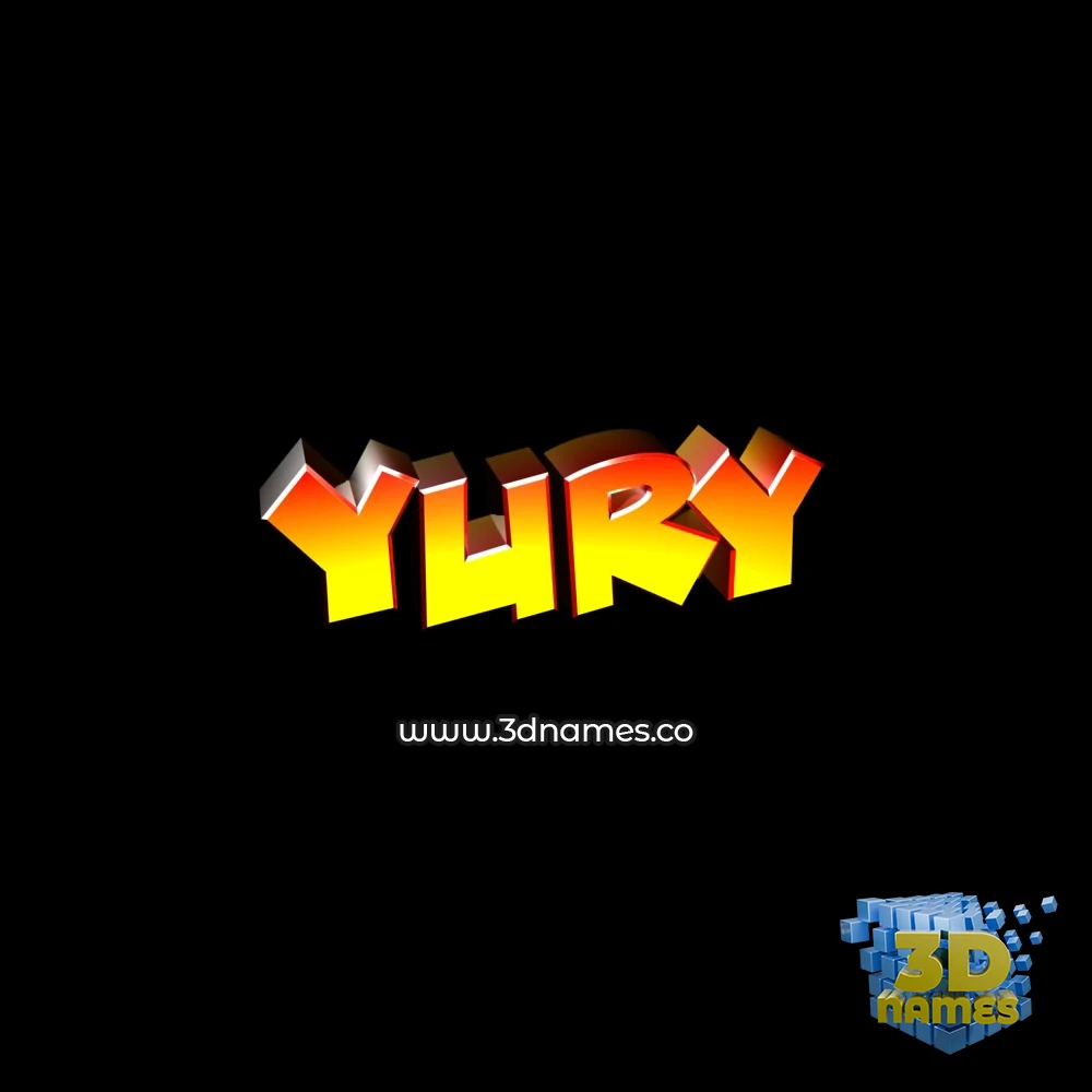 yury in Black Background style - 3D name wallpaper