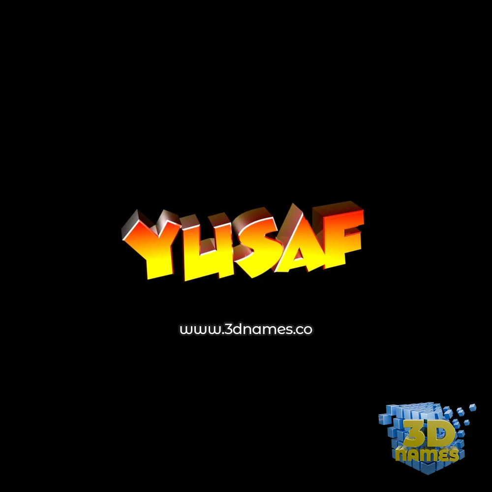 yusaf in Black Background style - 3D name wallpaper