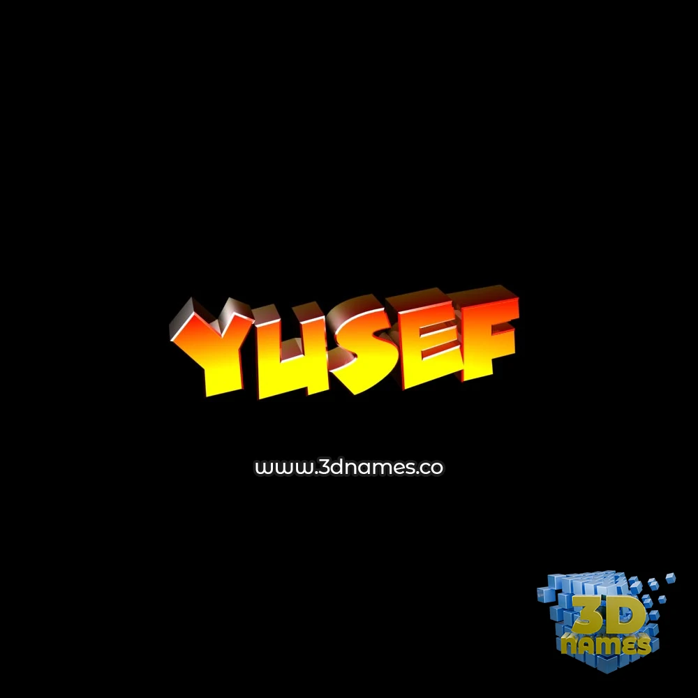yusef in Black Background style - 3D name wallpaper
