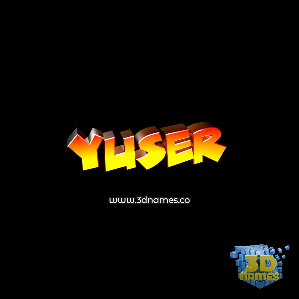 yuser in Black Background style - 3D name wallpaper