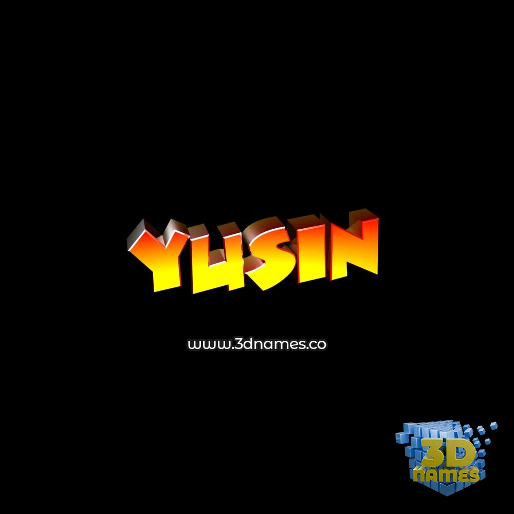 yusin in Black Background style - 3D name wallpaper