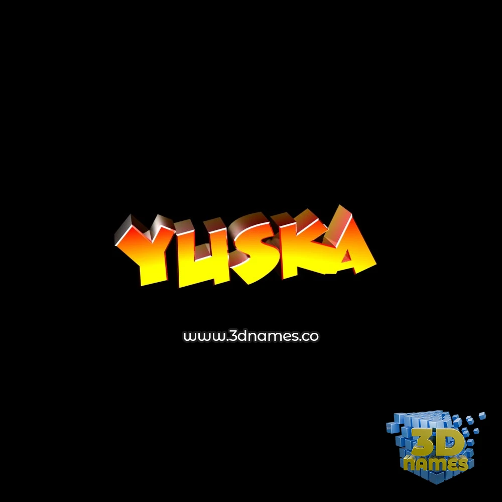 yuska in Black Background style - 3D name wallpaper