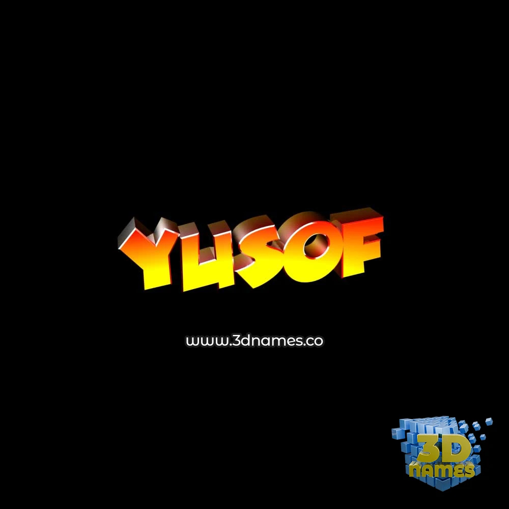 yusof in Black Background style - 3D name wallpaper