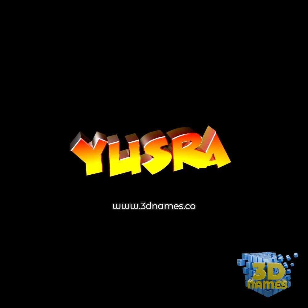 yusra in Black Background style - 3D name wallpaper